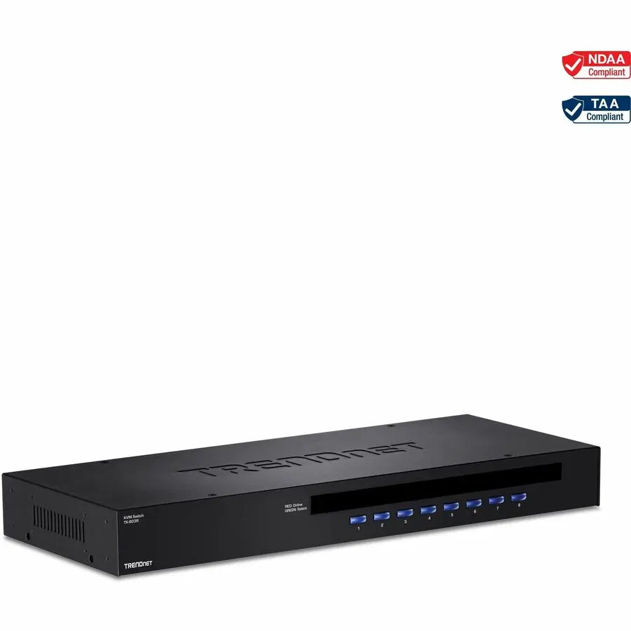 TRENDnet 8-Port Rackmount KVM Switch TK-803R – USB & PS/2, VGA up to 2048x1536, Control 8 Computers by TRENDnet