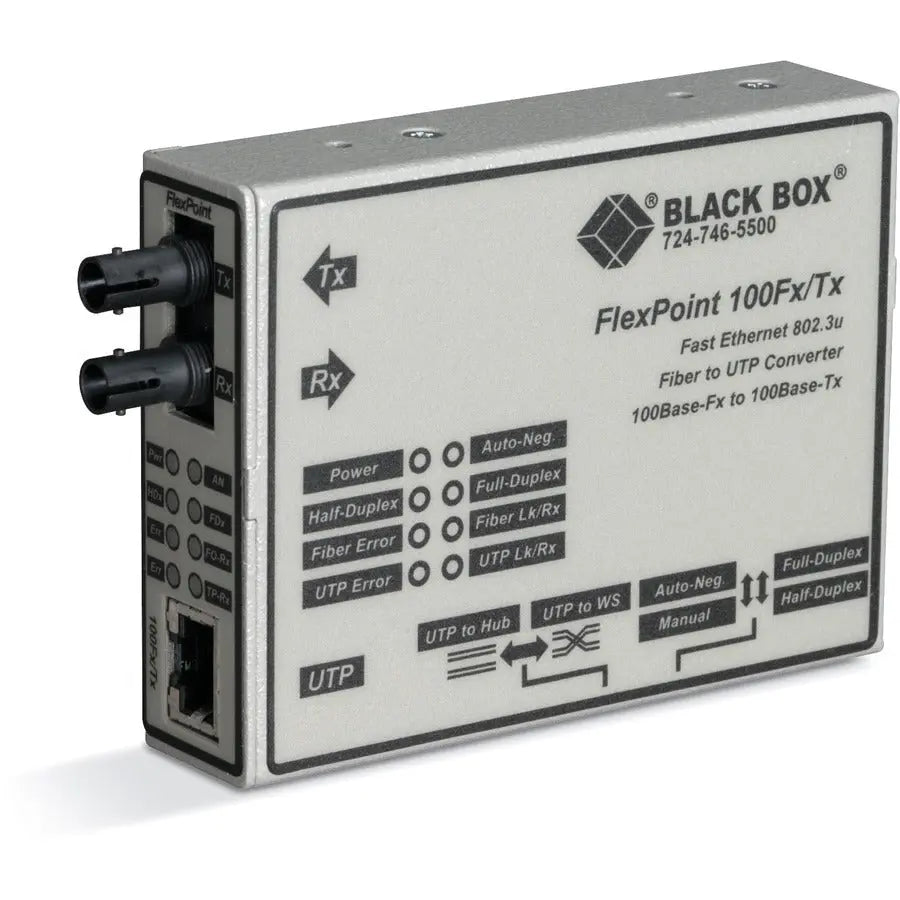 Black Box FlexPoint LMC213A-MMST-R2 100Base-TX to 100Base-FX Media Converter