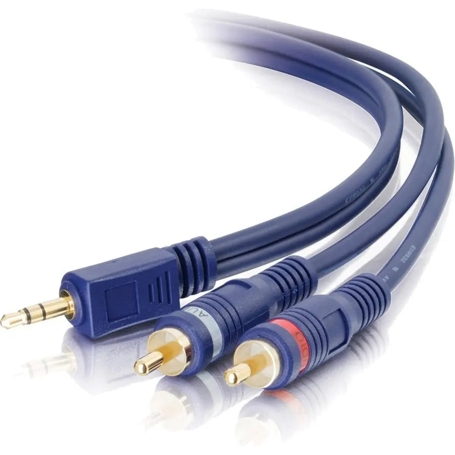 C2G Velocity Audio Cable 12ft - 3.5mm Stereo Male to Dual RCA Male Y-Cable by Legrand Group
