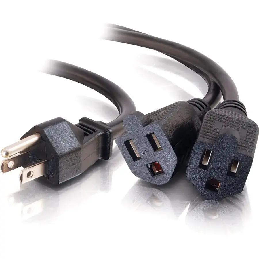 C2G 18-inch 1-to-2 Power Cord Splitter - 16 AWG NEMA 5-15P to NEMA 5-15R by Legrand Group by Legrand Group