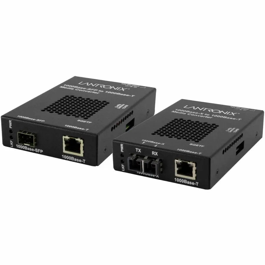 Lantronix SGETF1013-110 Gigabit Ethernet Stand-Alone Media Converter - 1000Base-T to Fiber Optic
