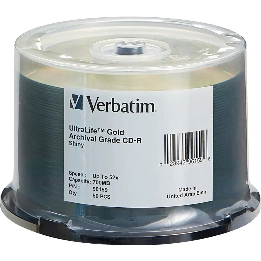 Verbatim UltraLife CD-R 700MB 52X Gold Archival Grade Discs – 50 Pack Spindle