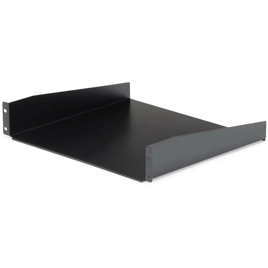 StarTech.com CABSHELF Black Universal Server Rack Cabinet Shelf - 2U, 16-Inch Deep, Heavy Duty Steel Mountable in 19-Inch Racks