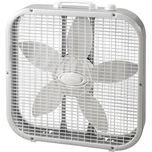 Lasko 3733 Box Fan – 20-Inch Gray Steel Floor Fan for High Volume Air Circulation