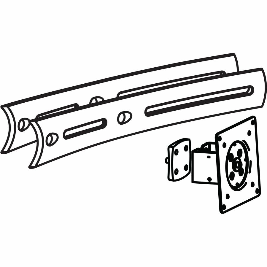 Ergotron DS100 Crossbar Extender - Short, Black, with Center Display Bracket