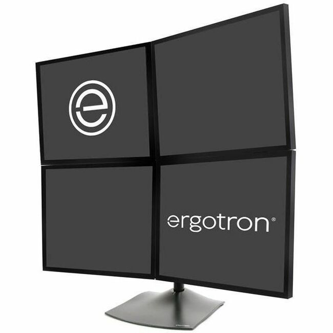 Ergotron DS100 Quad-Monitor Desk Stand - Adjustable Multi-Display Mount for 24" Screens
