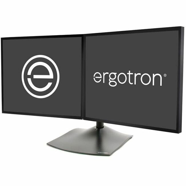 Ergotron DS100 Dual-Monitor Desk Stand - Adjustable Aluminum Mount for Up to 24-Inch Screens