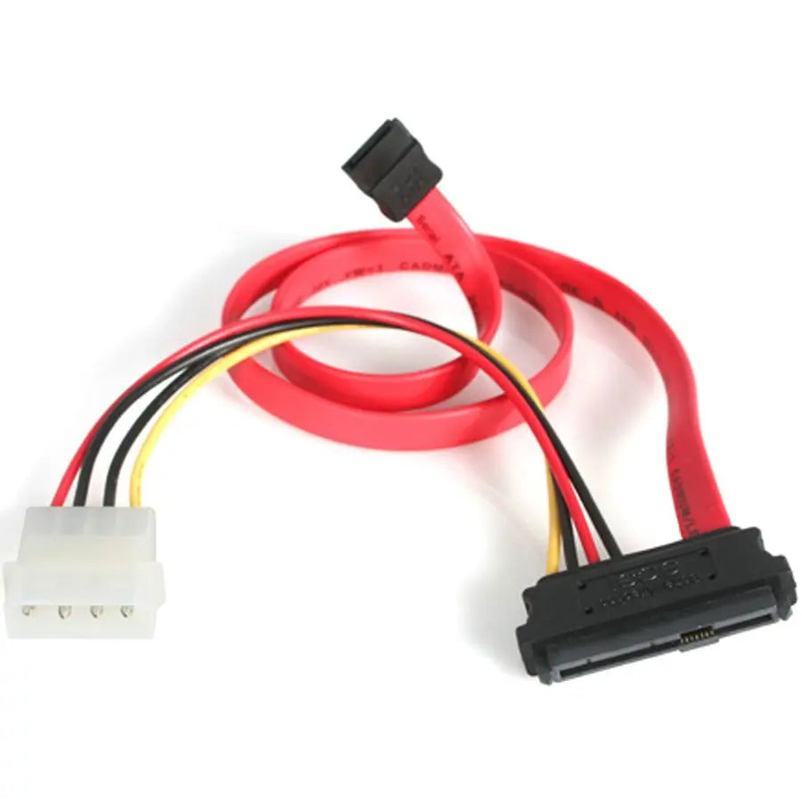 StarTech.com 18-inch SAS 29-Pin to SATA Cable with LP4 Power for Data and Power Connectivity