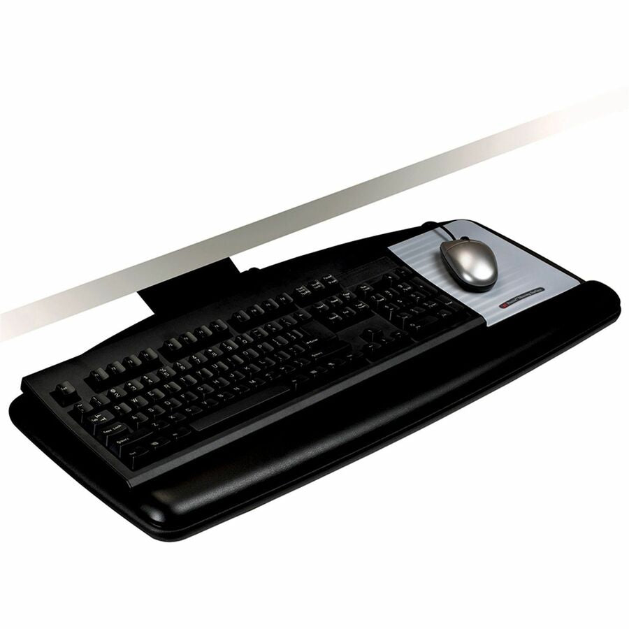 3M Easy Adjust Keyboard Tray with Standard Keyboard and Mouse Platform - Black (AKT90LE)