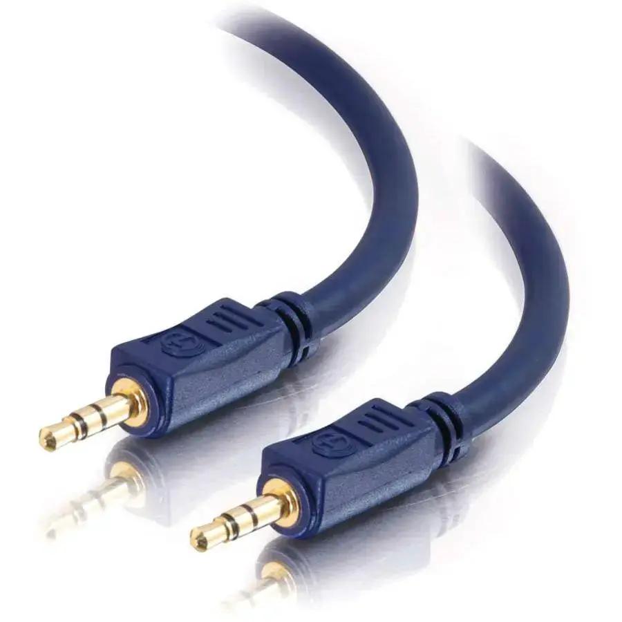 C2G Velocity Stereo Audio Cable with 3.5mm M/M Connector - 3 Feet, Blue by Legrand Group
