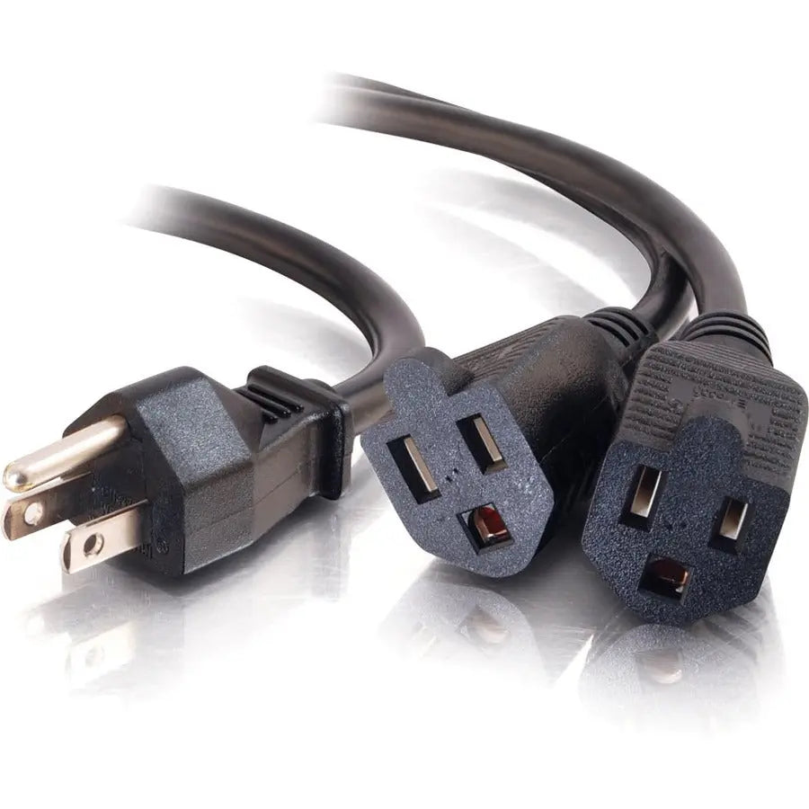 Legrand Group C2G 6ft 16 AWG Power Cord Splitter NEMA 5-15P to Dual 5-15R