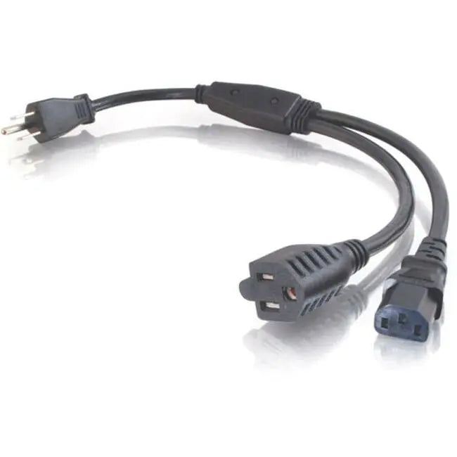 Legrand Group C2G 1.5ft 16 AWG Power Cord Splitter (NEMA 5-15P to 1 NEMA 5-15 & IEC320C13)