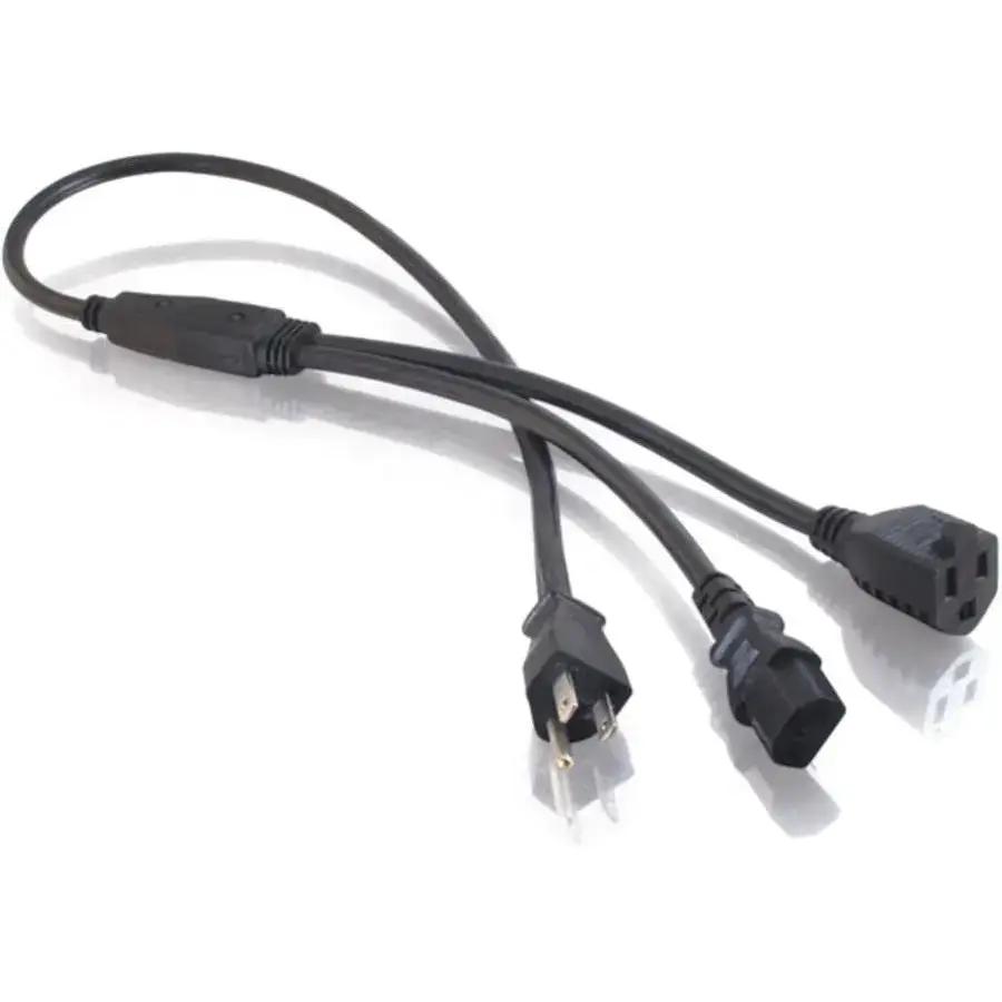 Legrand Group C2G 3ft 16 AWG Power Cord Splitter NEMA 5-15P to 1 NEMA 5-15R + 1 IEC320C13 by Legrand Group