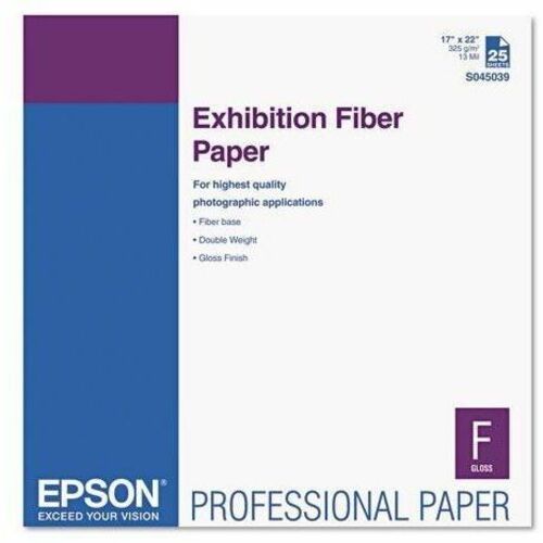 Epson S045039 Professional Exhibition Photo Paper – 8.5 x 11 Inches, 25 Sheets, Glossy Finish