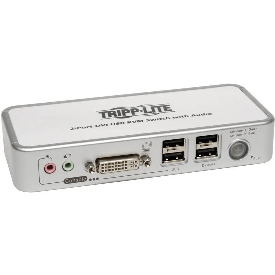 Eaton Corporation B004-DUA2-K-R Tripp Lite 2-Port DVI/USB KVM Switch with Audio and Cables