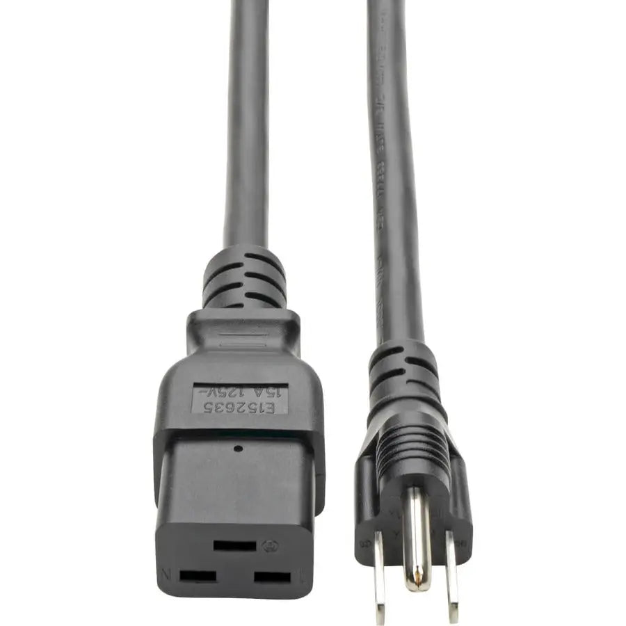 Tripp Lite P034-010 Heavy-Duty Power Cord with C19 to NEMA 5-15P Connectors - 10 ft. Black