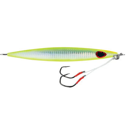 Williamson Kensaki 220 Jig - 6.75 inches, 7.75 oz - UV Chartreuse Glow Zebra