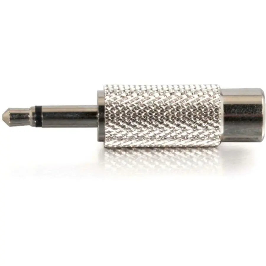 C2G 3.5mm Mono Male to RCA Female Audio Adapter (TAA Compliant), Metallic Silver