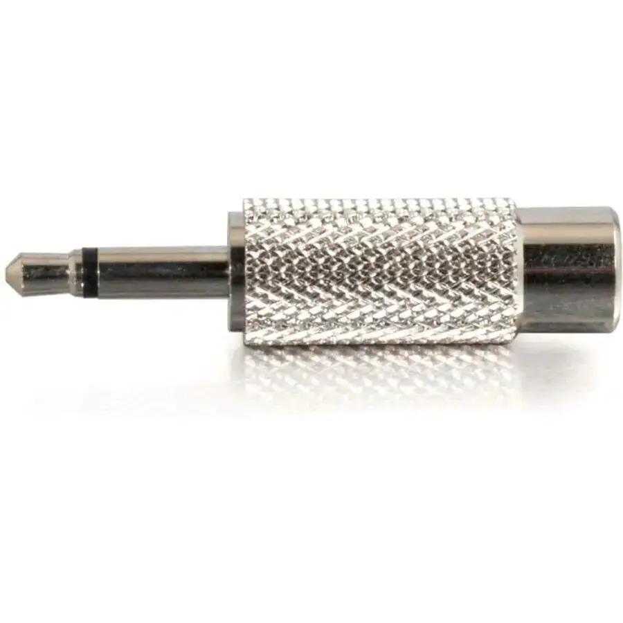 C2G 3.5mm Mono Male to RCA Female Audio Adapter (TAA Compliant), Metallic Silver by Legrand Group