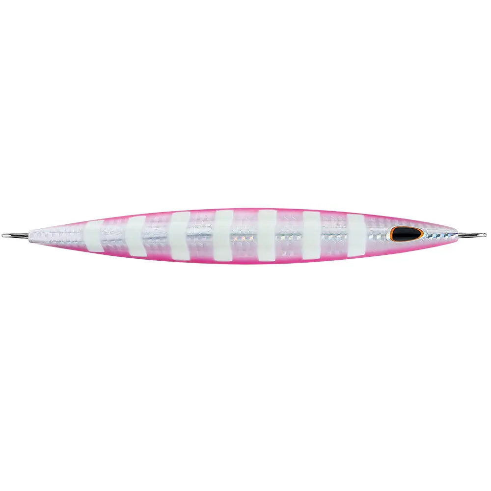 Williamson Kensaki 280 Jig - 7.25 Inch Silver Pink Zebra for Deep Water Fishing