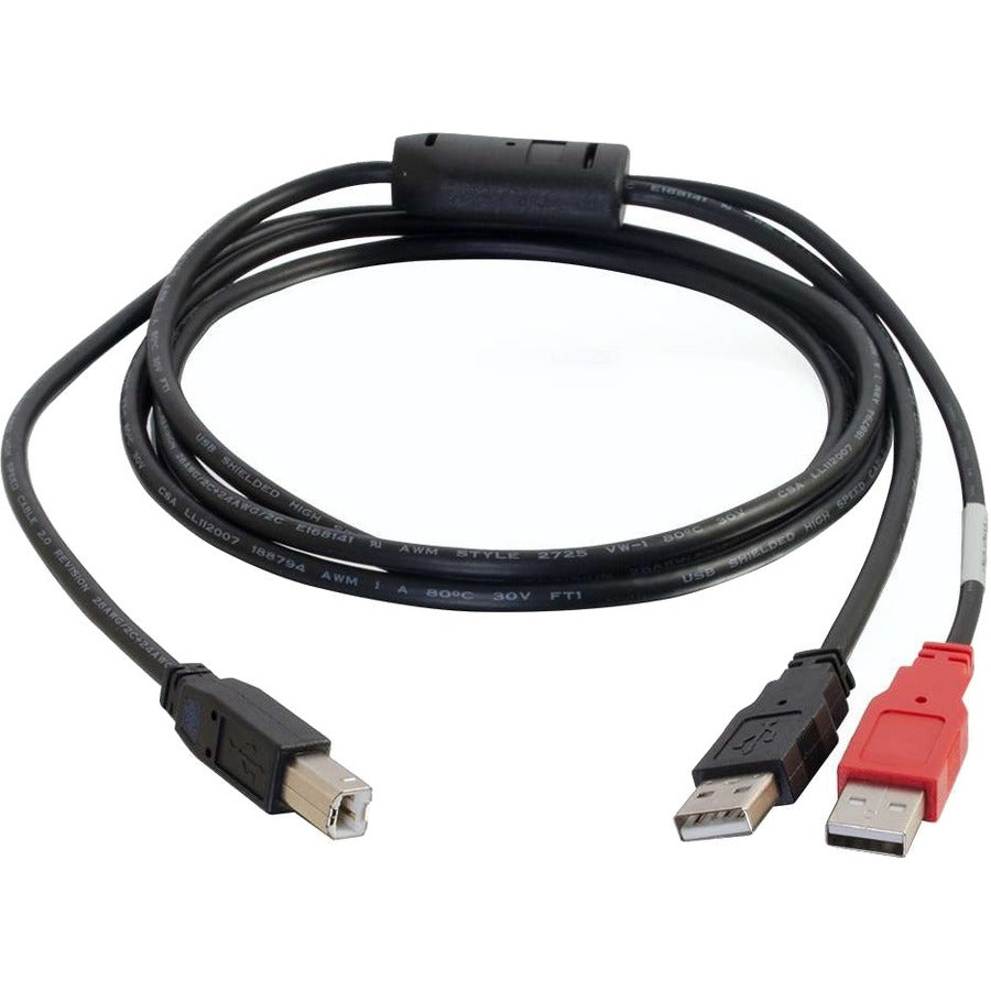 C2G 6ft USB A to USB B Y-Cable - Dual USB Type-A to USB Type-B Power and Data Transfer Cable