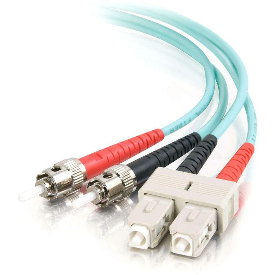 C2G 10Gb Fiber Optic Duplex Patch Cable - Legrand Group Part 36120, 10 Meters, Aqua