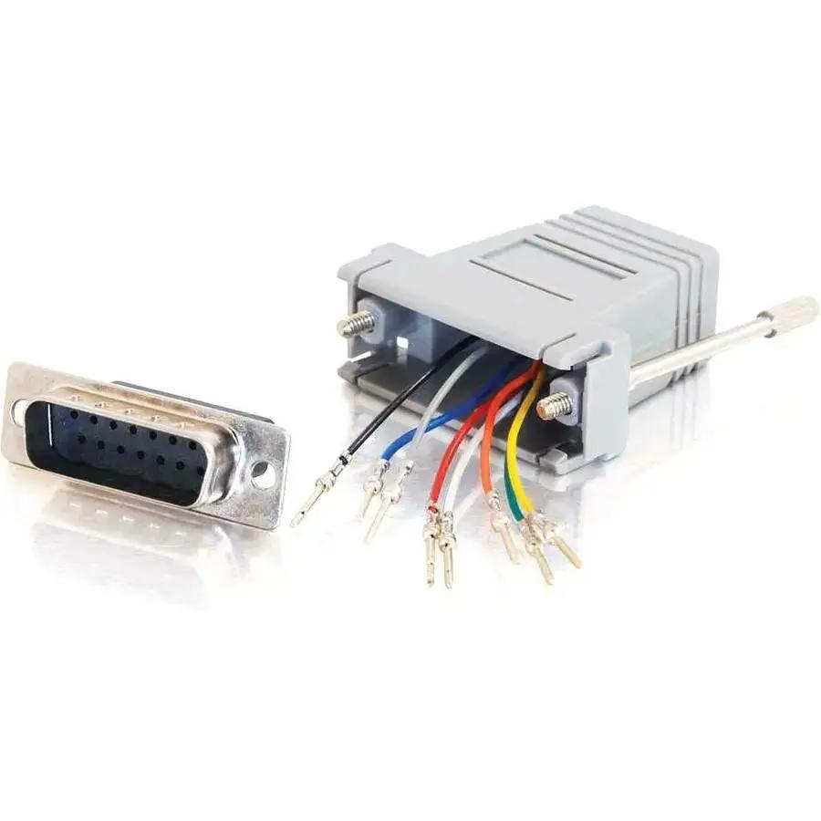 C2G RJ45 to DB15 Male Modular Data Transfer Adapter - Reliable Ethernet and Serial Connectivity by Legrand Group
