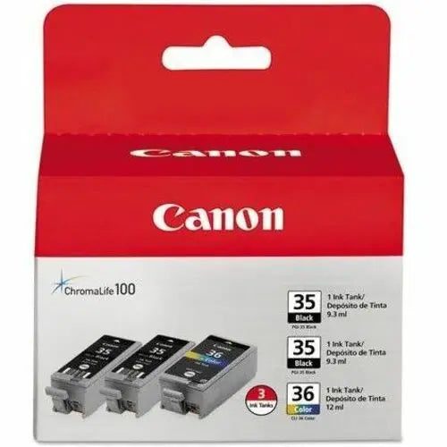 Canon CLI-36/PGi-35 Standard Yield Inkjet Ink Cartridge – 3 Pack for Canon PIXMA Printers