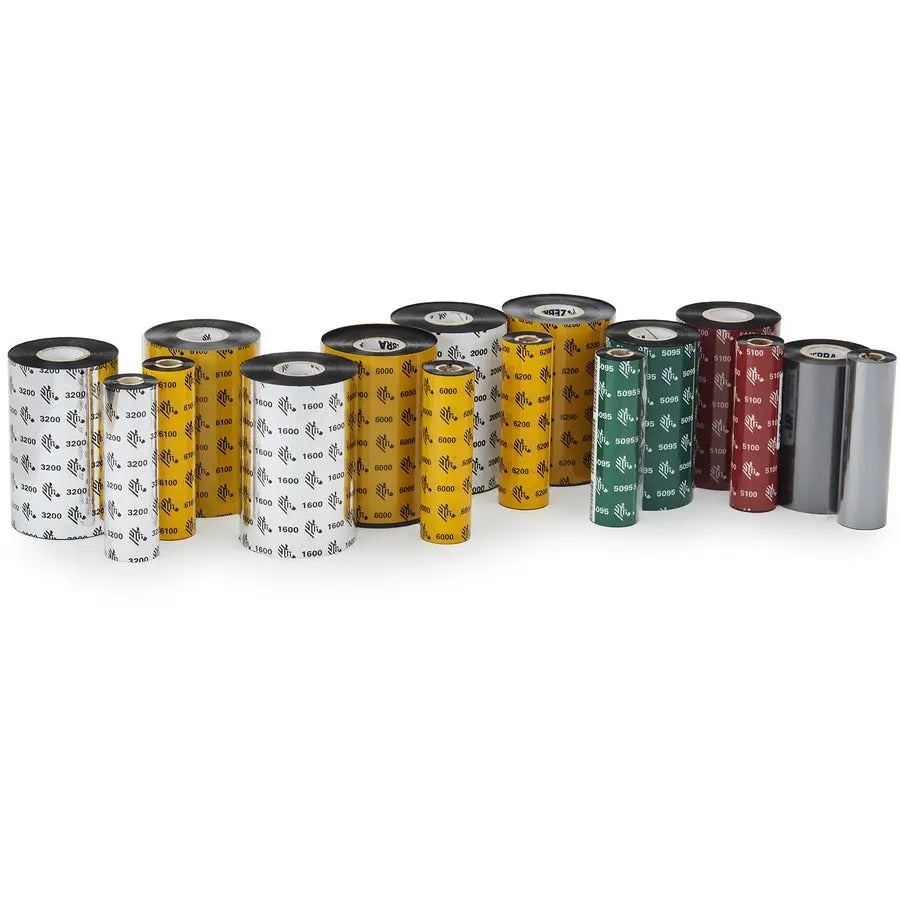 Zebra 2.5-inch Black 5095 Resin Print Ribbon - High Performance, Chemical Resistant, 12 Rolls