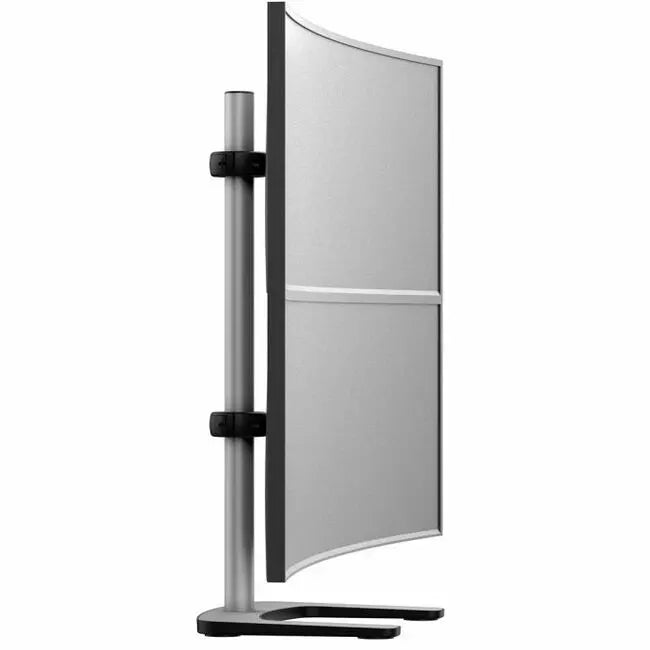 Atdec VFS-DV Dual Monitor Desk Mount with Freestanding Base – Adjustable Vertical Stack for 26.5 lb Flat Screens and 20 lb Curved Monitors