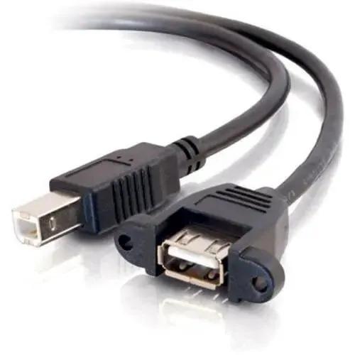 C2G USB 2.0 Panel Mount Cable - 2 Feet, A Female to B Male - Secure Data Transfer by Legrand Group