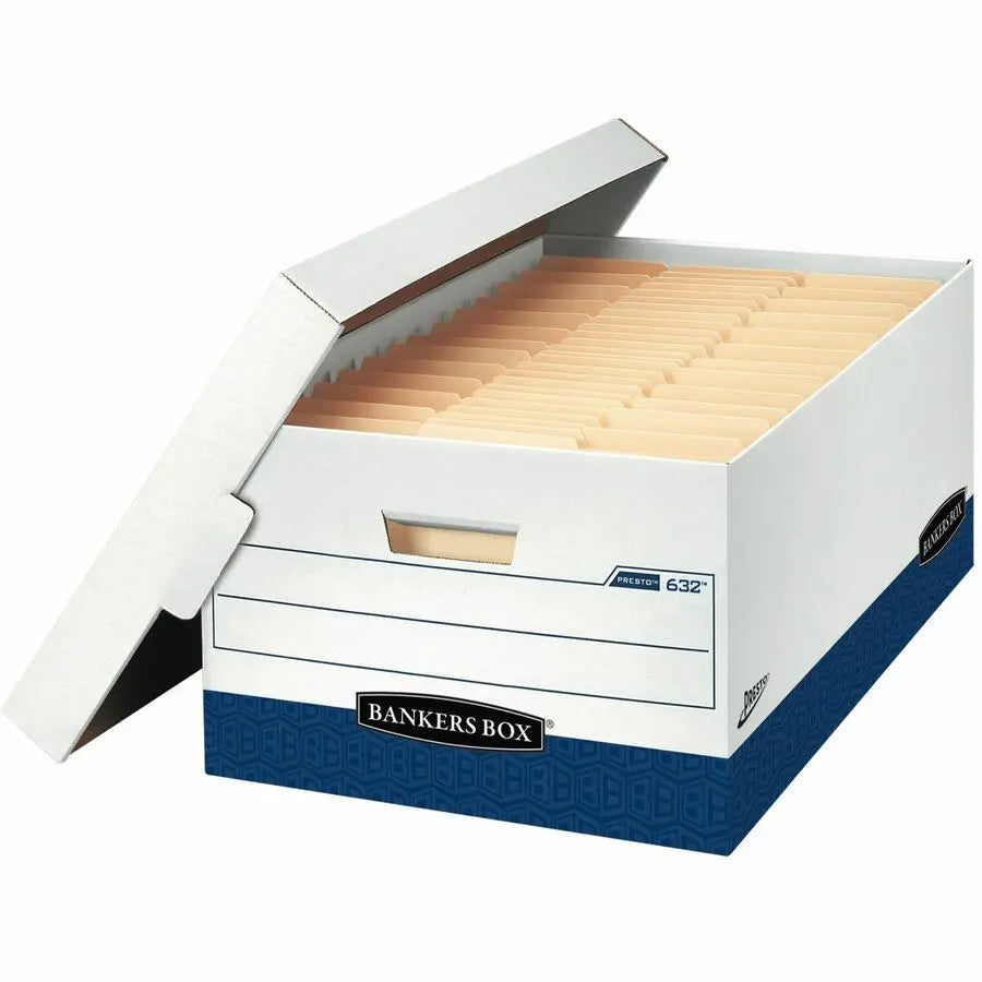 Bankers Box Presto Heavy-Duty Legal File Storage Boxes with Lids (12-Pack) - 24 Inch, Made in USA