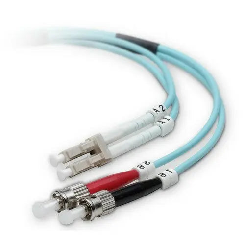 Belkin F2F402L0-20M-G Fiber Optic Duplex Patch Cable - 20 Feet, Aqua, ST Male Connectors