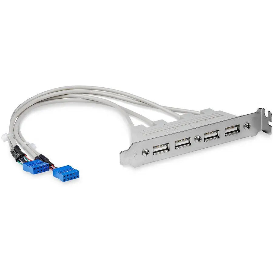 StarTech.com USBPLATE4 4-Port USB 2.0 Slot Plate Adapter - Adds Four USB-A Ports to Your PC