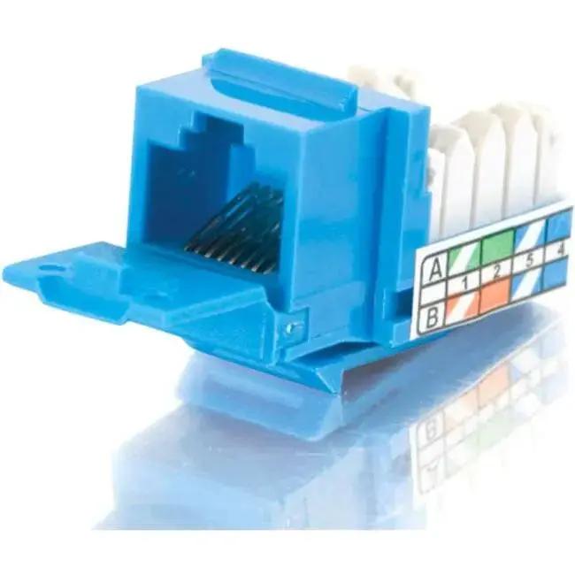 C2G Legrand Group Cat 5e RJ-45 90-Degree Keystone Jack in Blue by Legrand Group