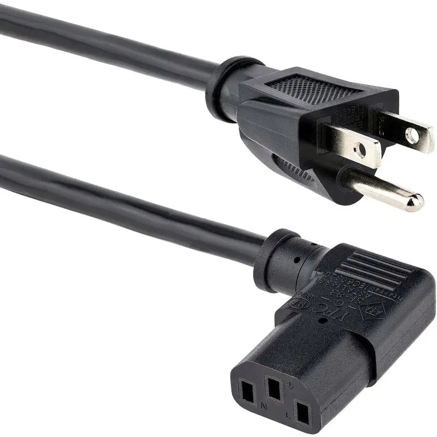 StarTech.com 6ft NEMA 5-15P to Right-Angle IEC 60320 C13 Power Cord (PXT101L)