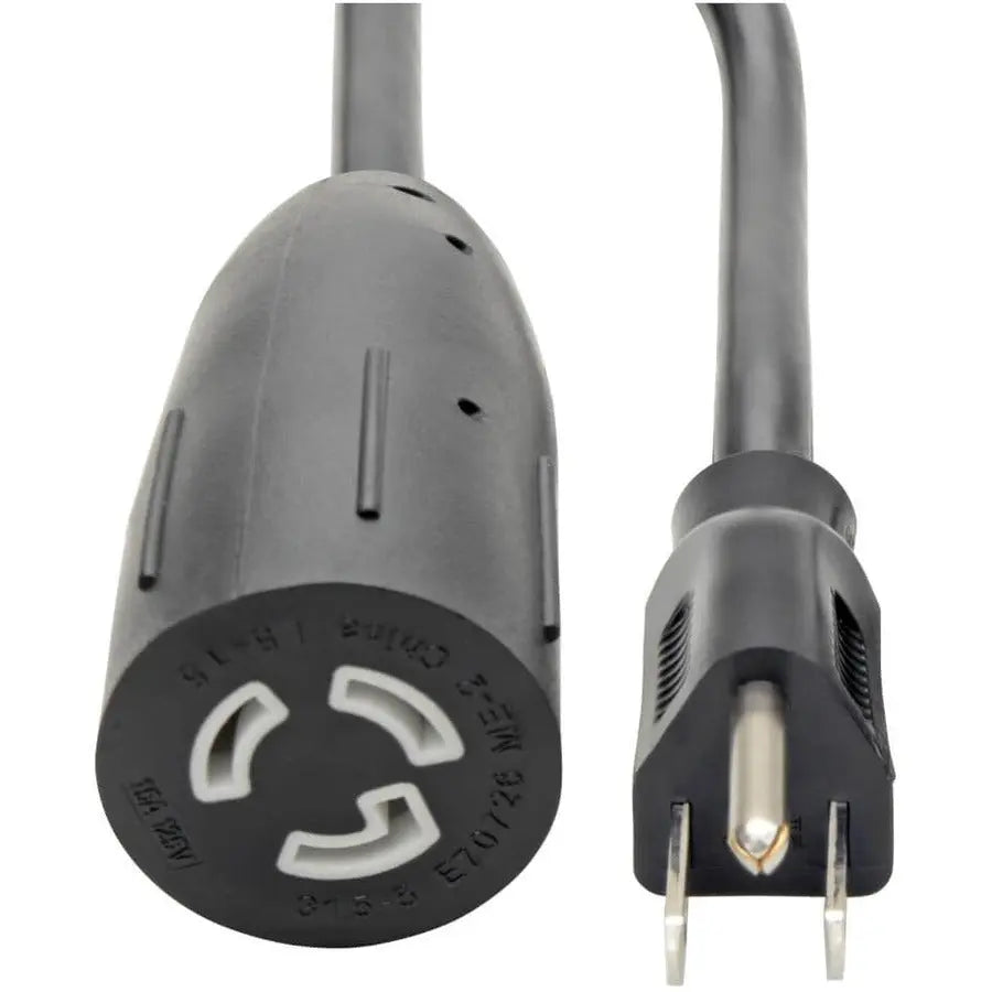 Eaton Corporation Tripp Lite P023-001 Power Adapter Cable, 1 ft, NEMA L5-15P to NEMA 5-15R, 15A 120V, Heavy Duty 14 AWG, Black