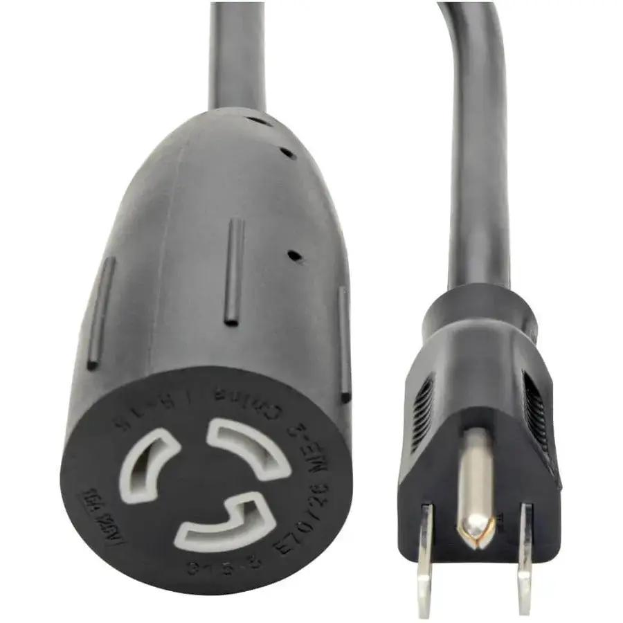 Eaton Corporation Tripp Lite P023-001 Power Adapter Cable, 1 ft, NEMA L5-15P to NEMA 5-15R, 15A 120V, Heavy Duty 14 AWG, Black by Eaton Corporation
