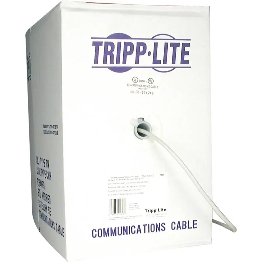 Eaton Tripp Lite Series Cat5e 350 MHz Solid Core Outdoor-Rated (UTP) PVC Bulk Ethernet Cable, PoE - Gray, 1000 ft. (304.8 m)