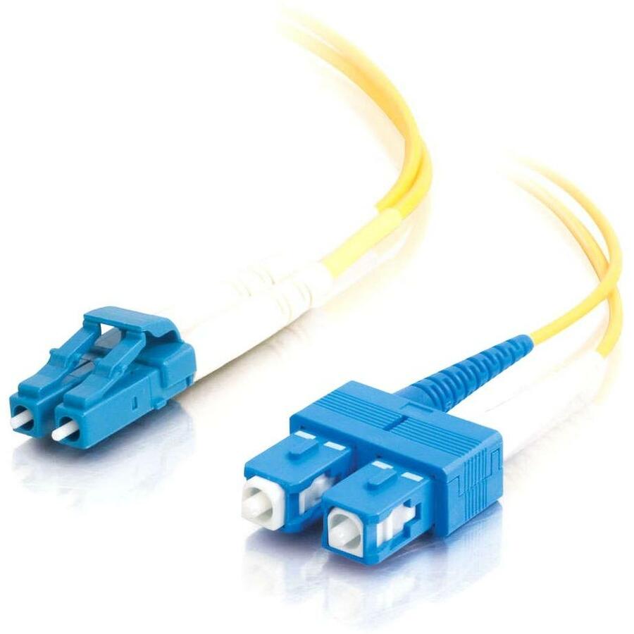 C2G 30m LC to SC 9/125 OS2 Duplex Single-Mode Fiber Optic Cable - Yellow