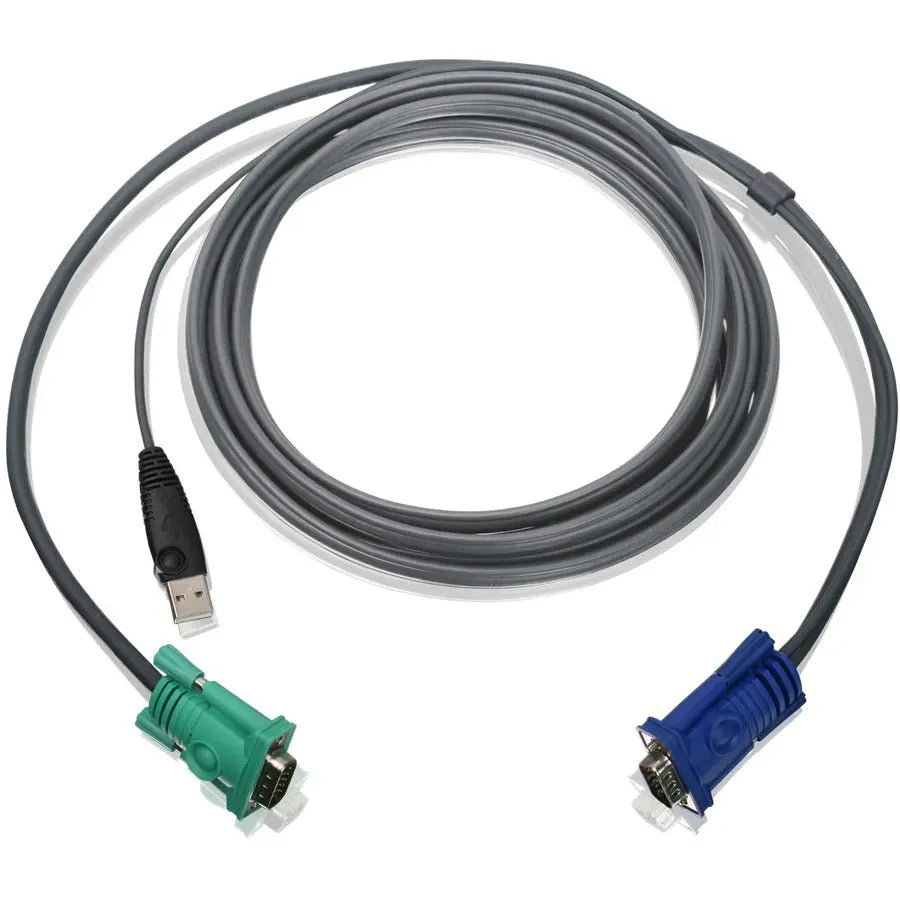 IOGEAR G2L5203U 10 ft USB KVM Cable - High-Quality Double-Shielded VGA and USB Connection for GCS1716, GCS1742, GCS1744 KVM Switches