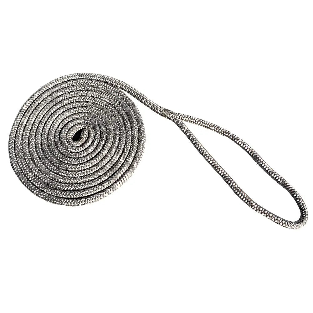 New England Ropes 3/4-Inch x 25-Foot Nylon Double Braid Dock Line in Grey