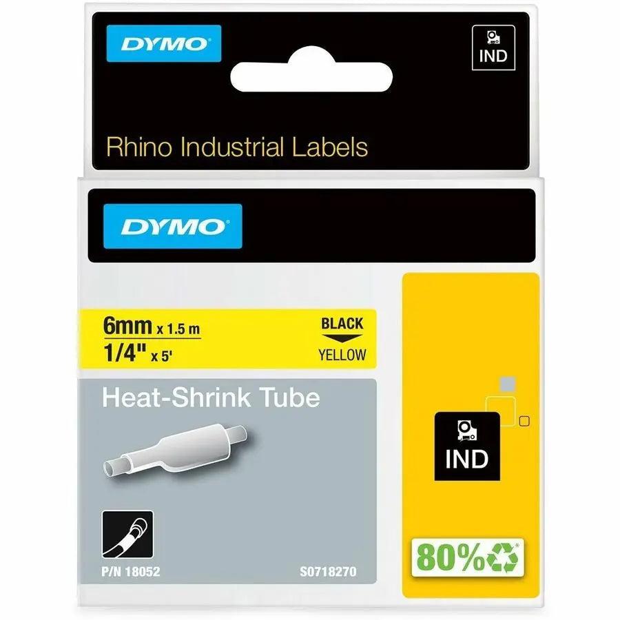 Dymo Sanford RhinoPro Heat Shrink Tube Label - Long-Lasting Yellow Polyolefin Labels for Wire & Cable Applications