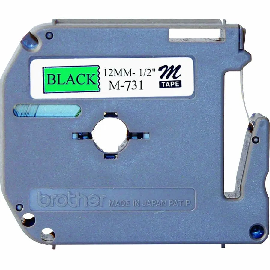 Brother P-Touch M-731 Black on Green Nonlaminated Tape Cartridge for Label Makers