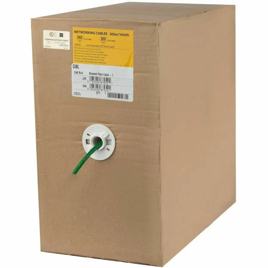 StarTech.com 1000 ft Green Stranded Cat6 Ethernet Cable - Bulk Network Cable with Lifetime Warranty