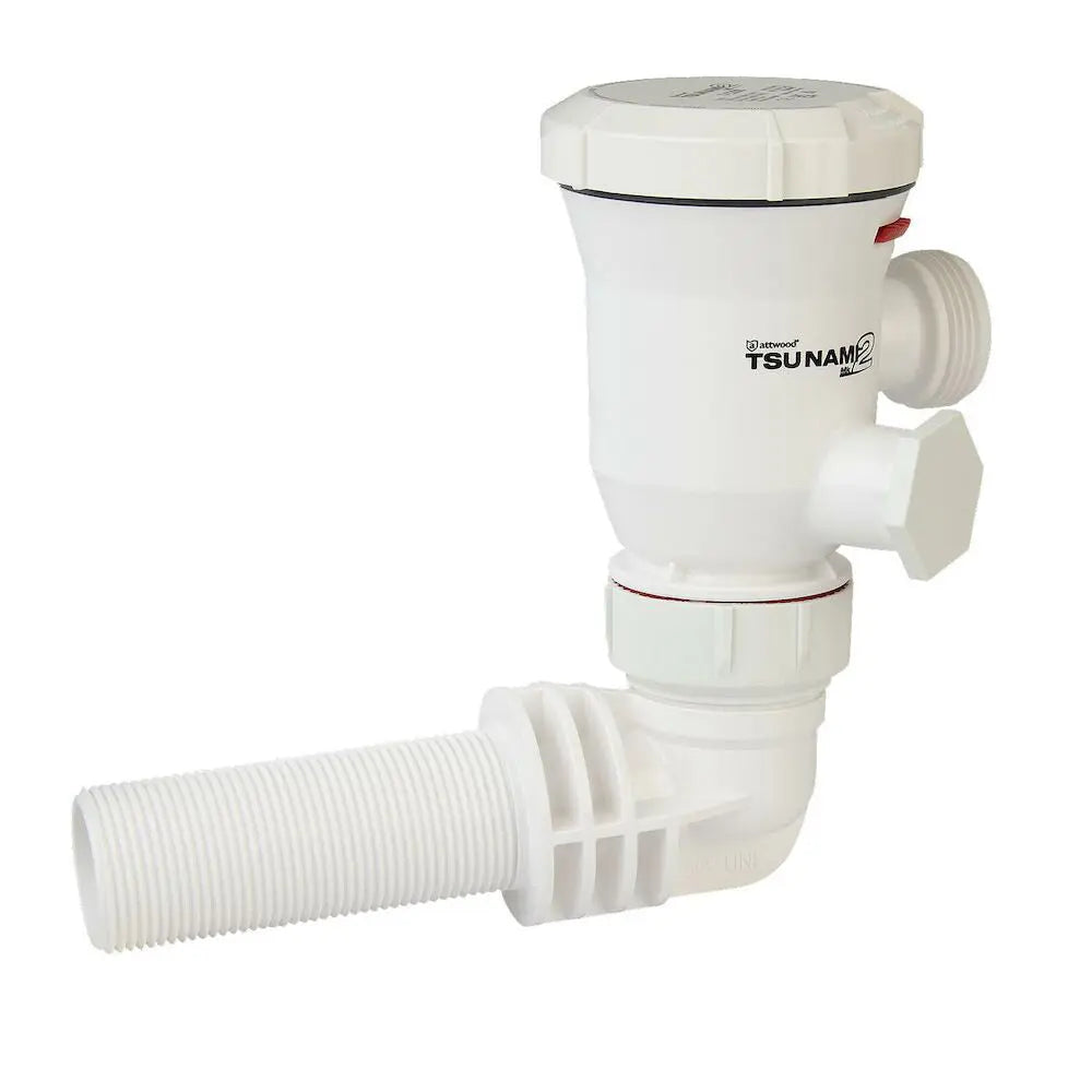 Attwood Marine Tsunami Mk2 T1200 12V Aerator with 90-Degree Inlet for Live Bait and Fish Preservation