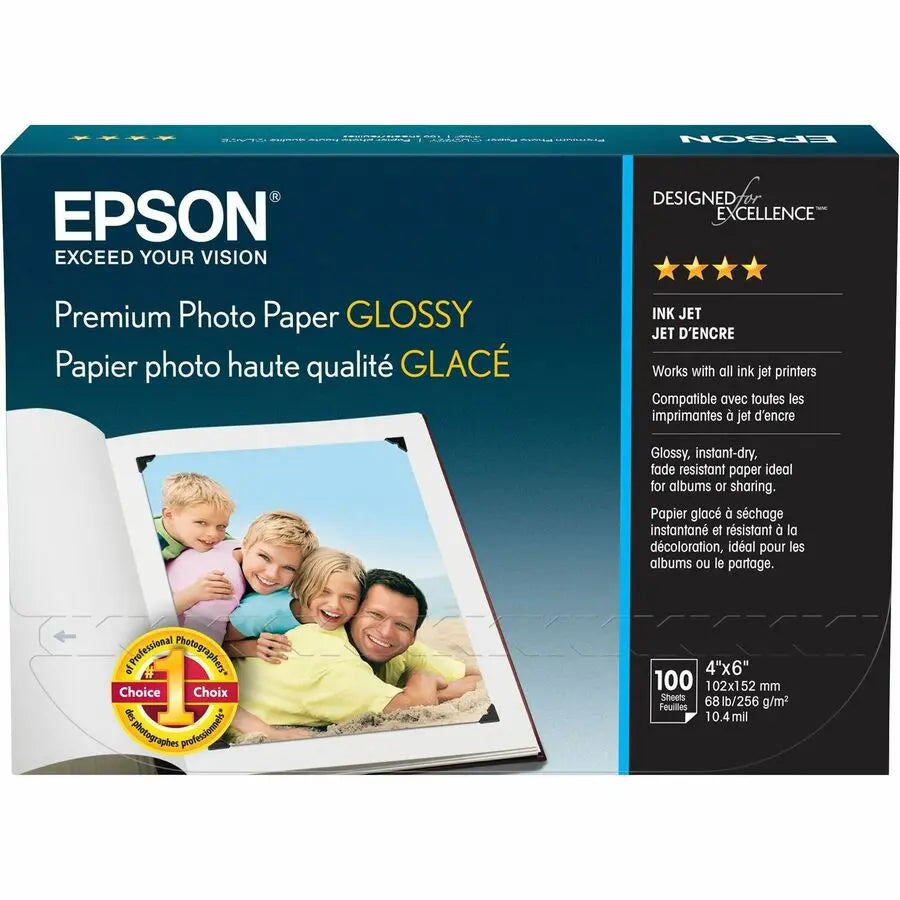Epson Premium Photo Paper S041727 – High-Gloss Inkjet Paper for Stunning Photographs and Enlargements
