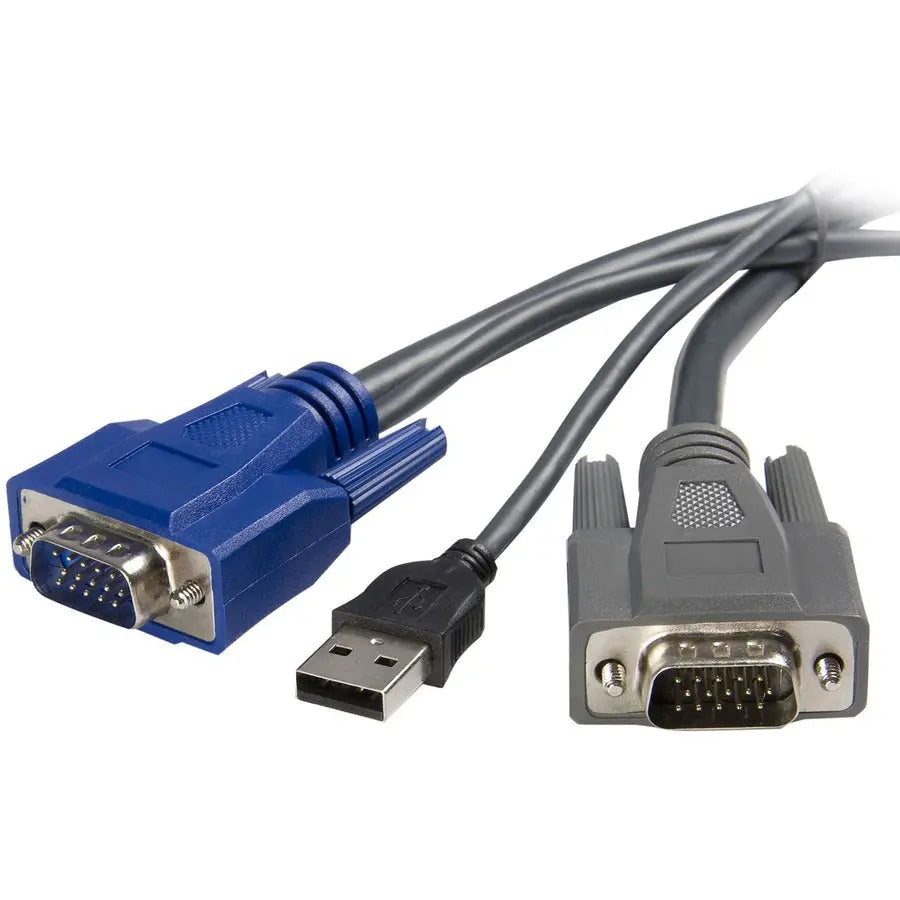 StarTech.com SVUSBVGA6 6 ft Ultra-Thin USB VGA 2-in-1 KVM Cable for High-Resolution Video and Data Transfer