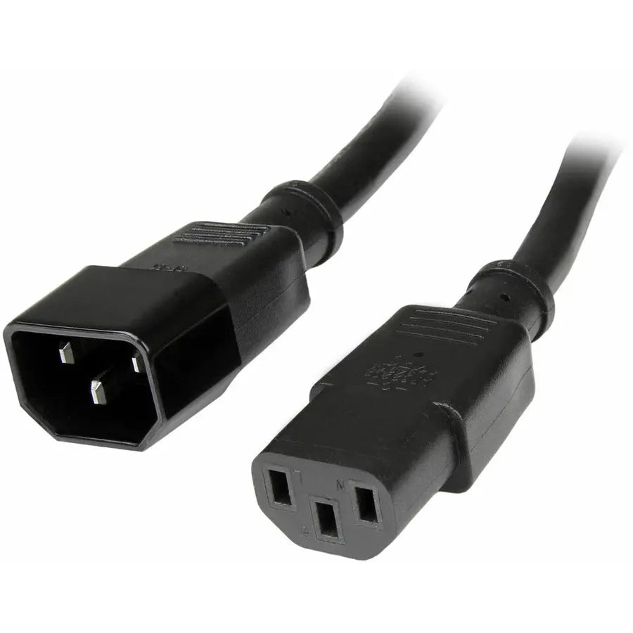 StarTech.com PXT1001 1ft C14 to C13 Power Extension Cable – 10A, 125V, 18AWG for Computers and Servers