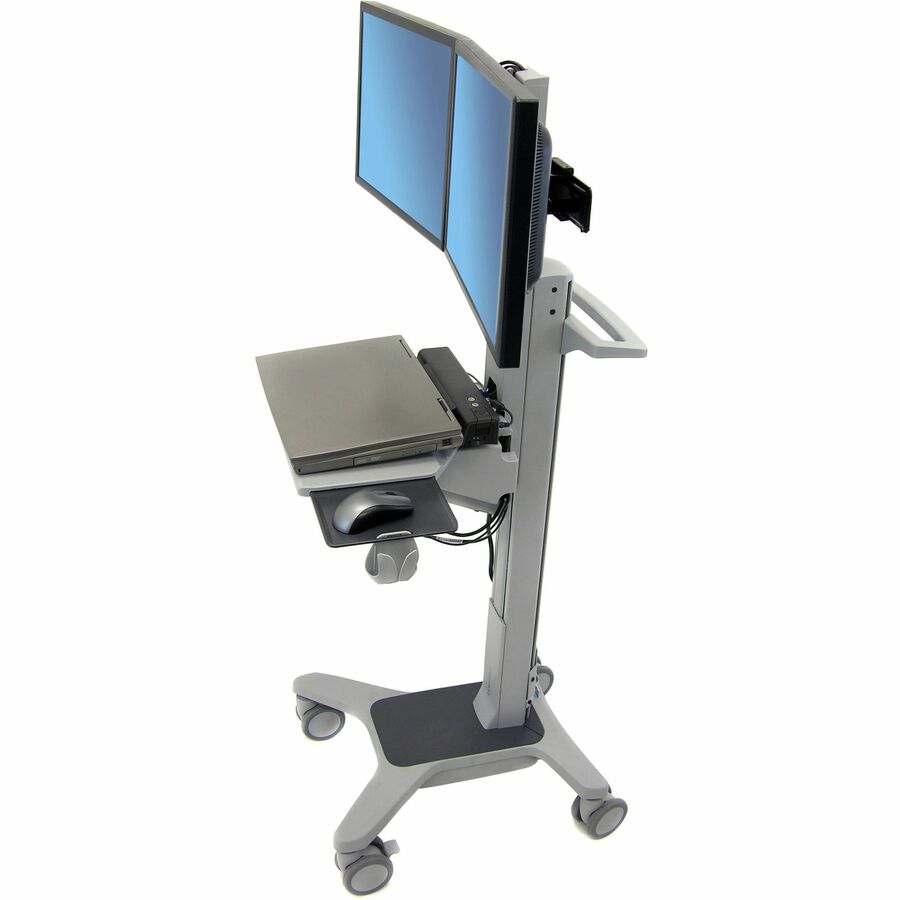 Ergotron Neo-Flex Dual WideView WorkSpace Computer Cart for Dual Displays and Telemedicine